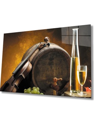 Miray Life Keman Şampanya Fıçı Cam Tablo