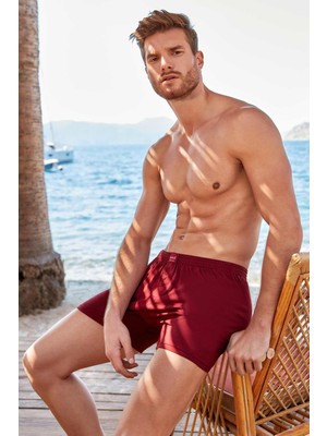 %100 Pamuklu Havlu Bel Düğmeli Karışık Erkek Boxer 6'lı Paket