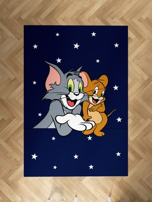 Mekta Home Bebek ve Çocuk Odası Tom ve Jery Desenli Halı