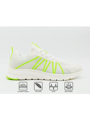 Peak Running Kadın Beyaz Kaymaz Taban Ortopedik Nefes Alabilen Garantili Rahat Hafif Günlük Sneaker Yürüyüş Koşu Spor Ayakkabısı EW02888H