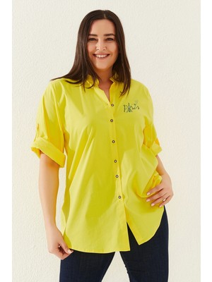 Lady Majestic Cotton Hakim Yaka Büyük Beden Gömlek