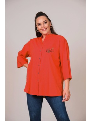 Lady Majestic Cotton Hakim Yaka Büyük Beden Gömlek
