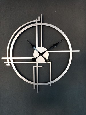 Gowpenart Dizayn Gowpenart querencia Metal Gümüş / Silver Duvar Saati 1,5 mm Kalınlık 60 x 60 cm