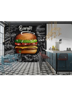 Lotus Aura Hamburger Resataurant Duvar Kağıdı, Çizburger Duvar Resmi