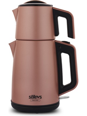 Stilevs Inox-Roze Çay Makinesi 0,5 lt Pembe Bakır Malzemeden Şık Tasarım