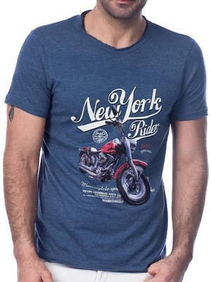 Scorp Graphics New York Rider Baskılı Erkek Tişört