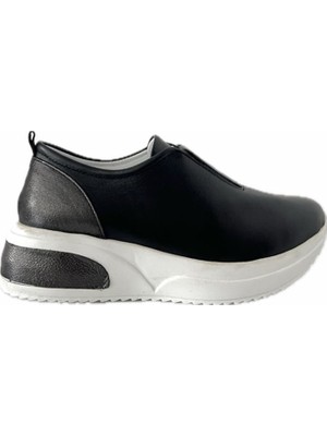 Saracshoes  Deri Siyah Lion Kadın  Sneaker