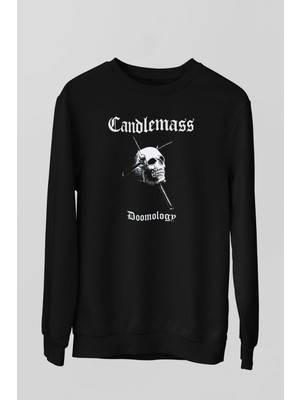 Candlemass Baskılı Unisex Siyah Sweatshirt