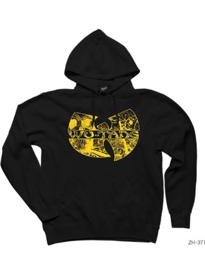 Wu Tang Stencil Logo Siyah Kapşonlu Sweatshirt Hoodie