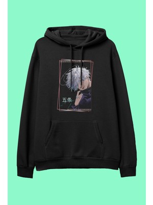 Jujutsu Kaisen Satoru Gojo Anime Karakter Baskılı Kapüşonlu Sweatshirt Hoodie