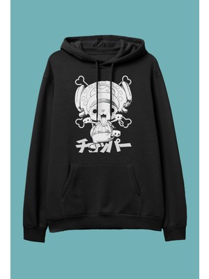 One Piece Chopper Anime Karakter Baskılı Kapüşonlu Sweatshirt Hoodie