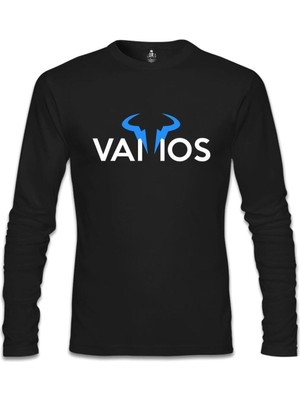 Erkek Siyah Tenis - Vamos Baskılı Sweatshirt