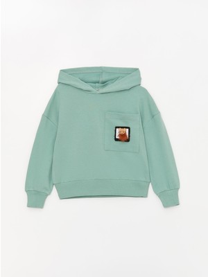 Kız Çocuk Ayıcık Cep Kapüşonlu SweatShirt