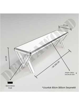 Deryawood Masif Ahşap Hestia Bank  37*80*45CM