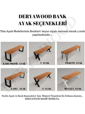 Deryawood Masif Ahşap Hestia Bank  37*80*45CM