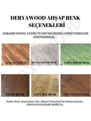 Deryawood Masif Ahşap Hestia Bank Beyaz Ayak 37*80*45CM