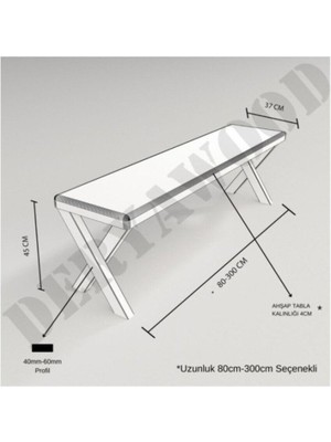 Deryawood Masif Ahşap Andora Bank  37*80*45CM