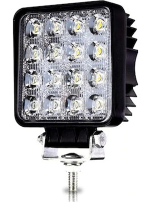 Superlight 16 LED Kare (1 Adet) Iş Makinesi Çalışma Lambası Off Road Farı Kalın Kasalı