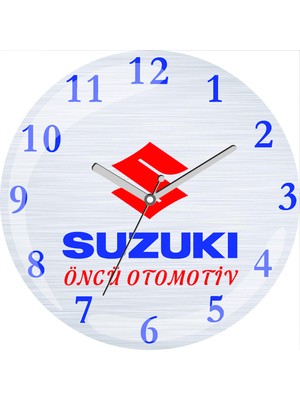 Art Hediye Kişiye Özel Suzuki Çap 30CM  Bombeli Gerçek Cam Duvar Saati