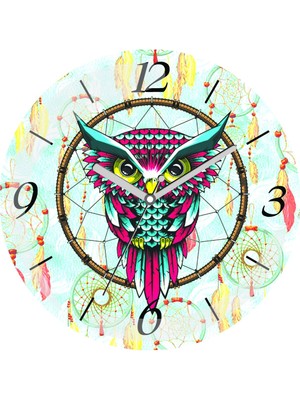 Art Hediye Düş Kapanı Çap 30CM Sessiz Akar Bombeli Gerçek Cam Duvar Saati