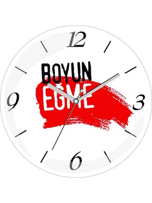 Art Hediye Boyun Eğme Çap 30CM Sessiz Akar Bombeli Gerçek Cam Duvar Saati