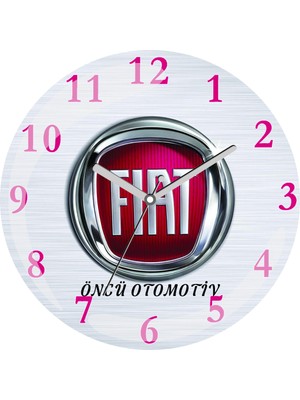 Art Hediye Kişiye Özel Tofaş Fiat Logolu Çap 30CM  Bombeli Gerçek Cam Duvar Saati