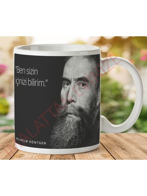 Art Hediye 1-497 Wılhelm Rontgen Mizahi Sözler Iki Tarafı Baskılı Kupa Bardak