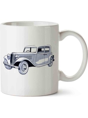 Carro Vintage Iki Tarafı Baskılı Kupa Bardak