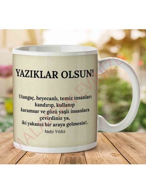 Art Hediye Nebi Yıldız Yazıklar Olsun Iki Tarafı Baskılı Kupa Bardak