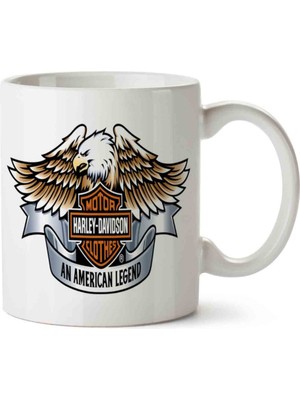 Motor Harley Davidson An American Legend Iki Tarafı Baskılı Kupa Bardak