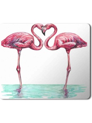 Art Hediye Flamingo Aşk Baskılı Mouse Pad Mousepad