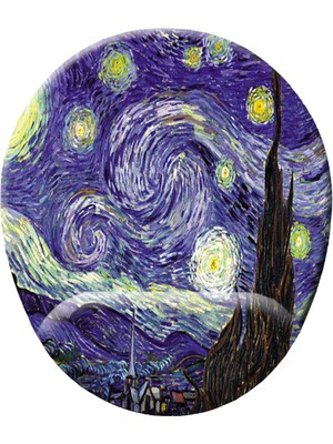 Art Hediye Van Gogh Yıldızlı Gece Baskılı Bilek Destekli Mouse Pad Mousepad