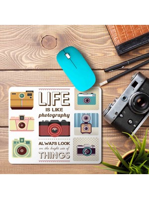 Art Hediye Fotoğraf Makinesi Kolaj Baskılı Mouse Pad Mousepad