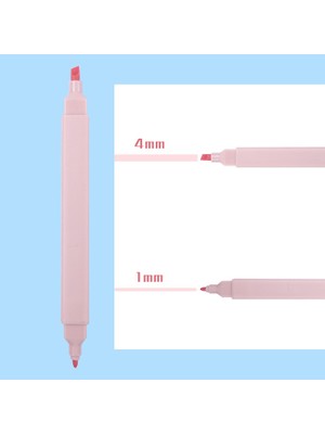 Astamon Morandi Colour 6 Parça Ince Model Çift Taraflı Marker Çizgi Işaretleme Kalemi - Tip 1