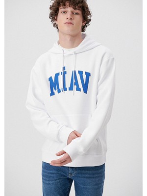 Mavi Erkek Miav Baskılı Kapüşonlu Sweatshirt 0S10122-620