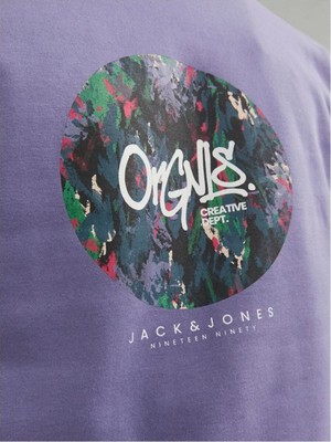 Jack & Jones Erkek Çocuk Mor Sweatshırt Jorsılverlake Sweat Crew Neck Jnr