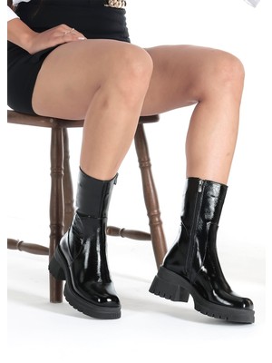 Cooliza Deri Termo Taban Günlük  Rahat Kadın Bot Ayakkabı