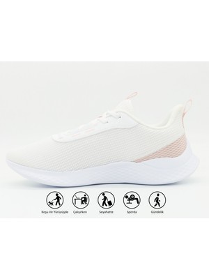 Peak Light Kadın Beyaz Kaymaz Taban Ortopedik Nefes Alabilen Garantili Rahat Hafif Günlük Sneaker Yürüyüş Koşu Spor Ayakkabısı E221097H