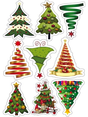 Bsb Noel Yılbaşı Sticker Telefon Laptop Notebook Tablet Defter Matara Stiker Etiket St598