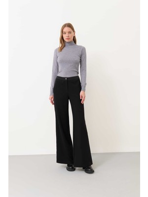 ROMAN Geniş Paça Pantolon Siyah K2422007_001