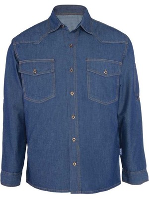 Myform Safari Jean Gömlek Uzun Kol