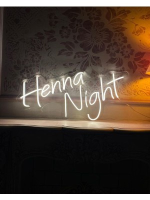 Henna Night Yazılı Neon LED Işıklı Organizasyon Duvar Dekorasyon ÜRÜNÜ(78X79 Cm)