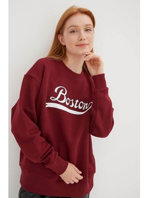 Fashion Friends Kadın Sweatshirt Bordo 23K0843K1