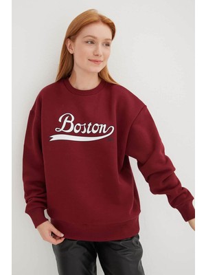 Fashion Friends Kadın Sweatshirt Bordo 23K0843K1