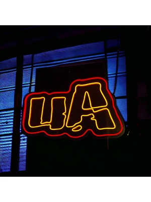 Galatasaray Ultra Aslan Ua Yazılı Neon LED Işıklı Organizasyon Duvar Dekorasyon ÜRÜNÜ(69X45 Cm)