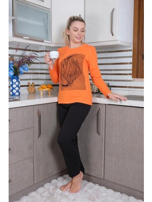 Akbeniz Kadın Uzun Kol Penye Pijama Takım 4177