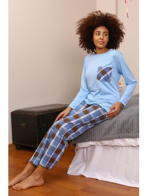 Akbeniz Kadın Uzun Kol Penye Pijama Takım 4198