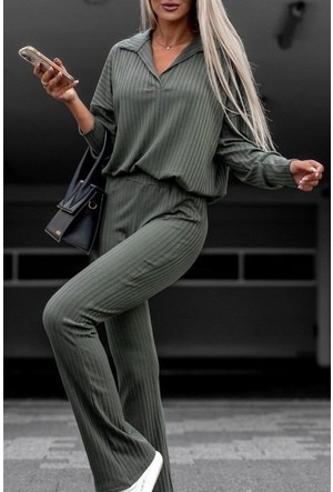 Zara Model Korseli Yüksek Bel Fitilli Tayt Kahve- Fifty Butik