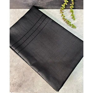Peki Bu Şeritli Masa Örtüsü Siyah 160X220 cm