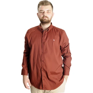 Büyük Beden Erkek Gömlek U.kol Tom Oxford 23303 Mürdüm